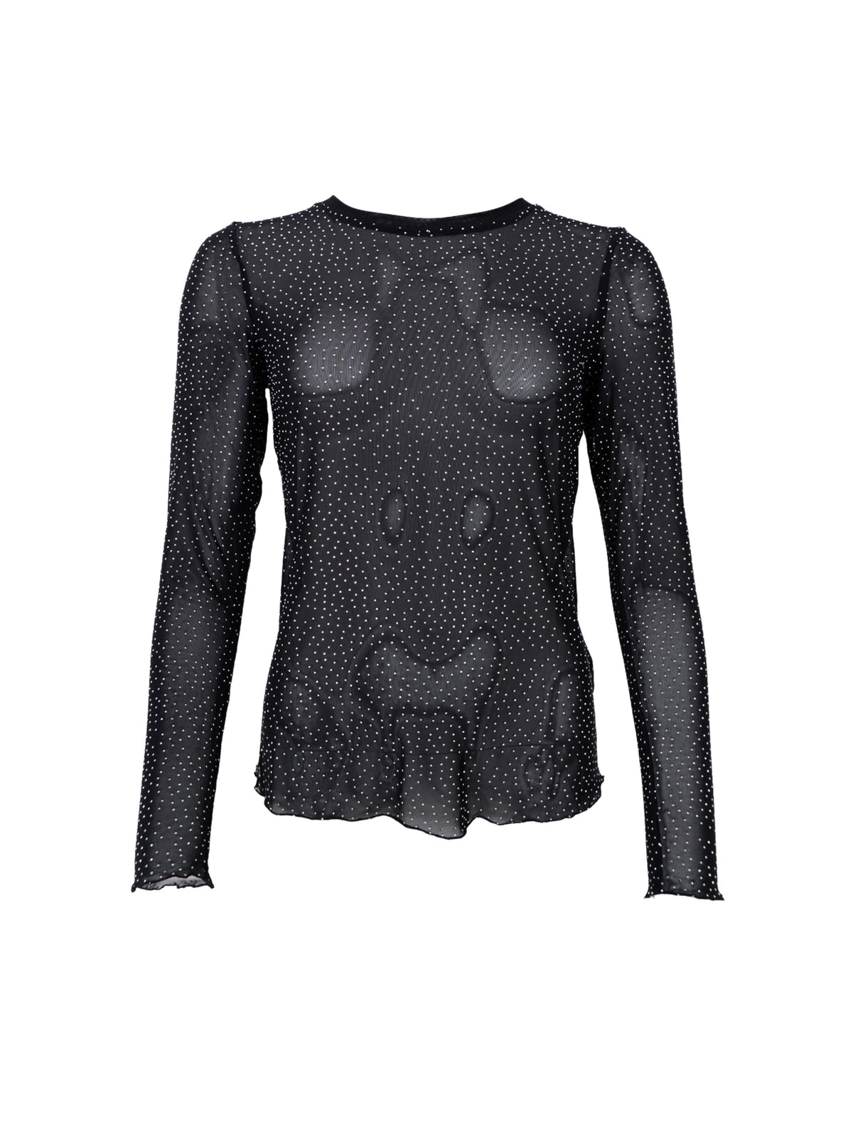 Black Colour Alexis Blouse w Stones 40746 Black