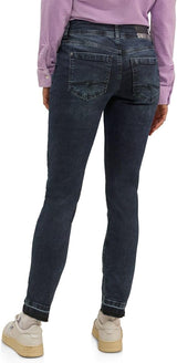 Street One Jane jeans 377053 – casual fit jeans med mellemhøj talje, slim leg og rå detaljer som nitter og flossede kanter