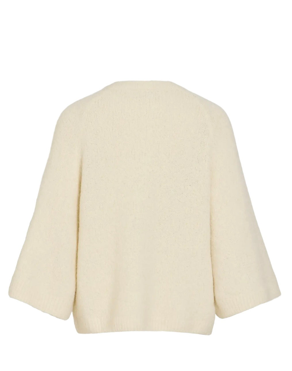Cremefarvet strikcardigan fra VILA