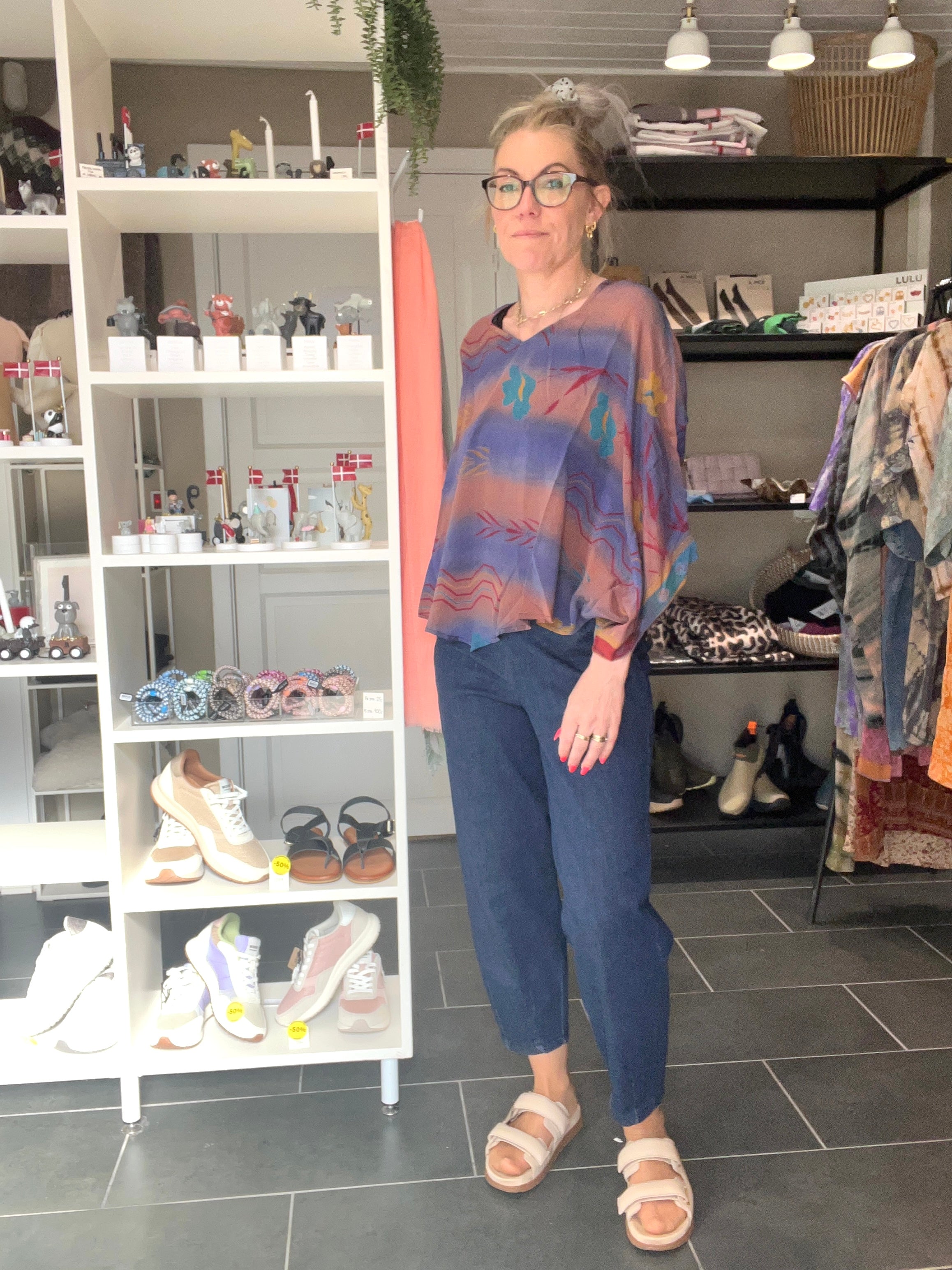 Poncho Blouse fra Cofur Denmark i sari silke