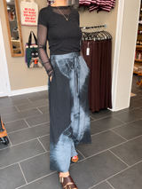 Cofur S666 sort grå tie-dye bukser i genanvendt indisk sarisilke