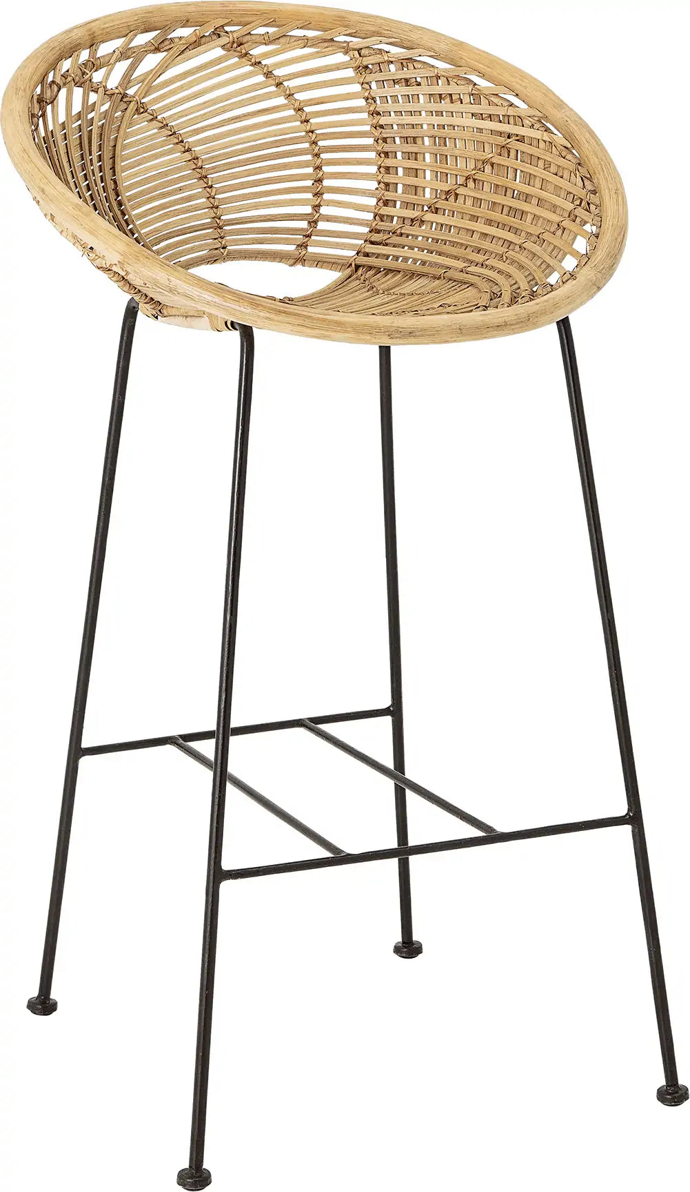 Bloomingville Yonne rattan barstol med ryglæn