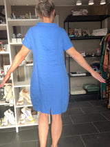 Tamar Dress – Hørkjole med Lommer – Royal Blue – GR Nature