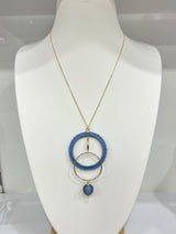 Maq Jewelry Forgyldt Halskæde – Blå Statement Vedhæng | Håndlavet Design