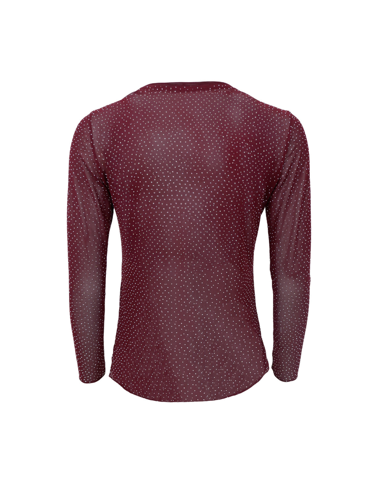 Black Colour glimmer mesh bluse i plum