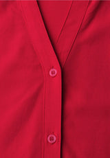 Salsa red blouse med afrundet søm