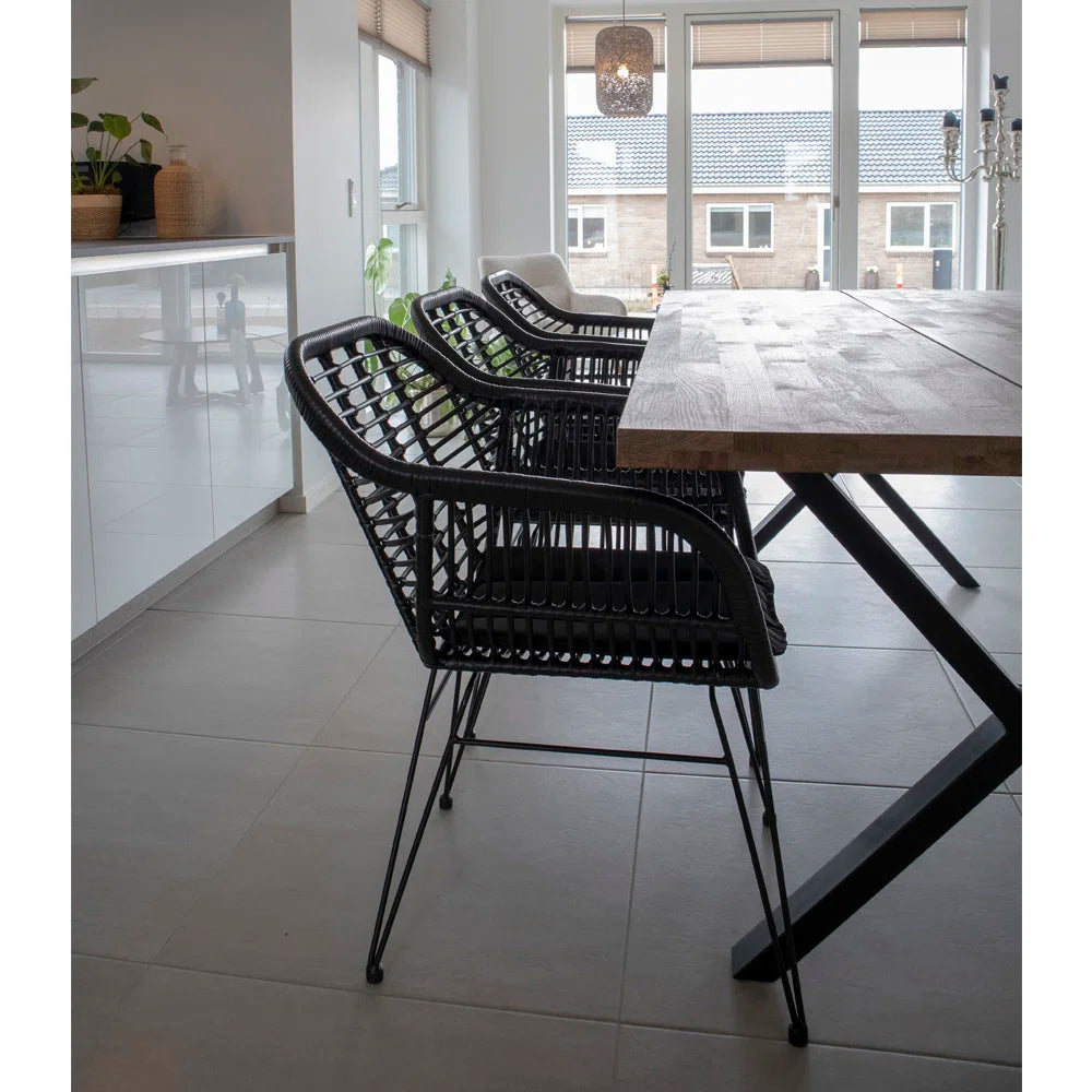 Trieste stol sort i polyrattan fra House Nordic