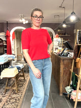 VILA VIDALO O-NECK S/S Knit Top 14084421 – Hibiscus