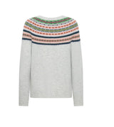 Fay Strik Light Grey fra Mansted i merinould