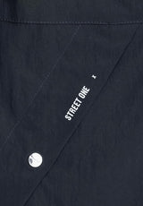 Street One Modern Windbreaker 201910 i Gravity Blue med hætte, refleksdetaljer og lukbare lommer