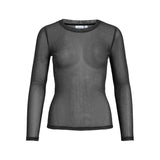 VILA VIDINARA meshbluse i Black Beauty med glimmer