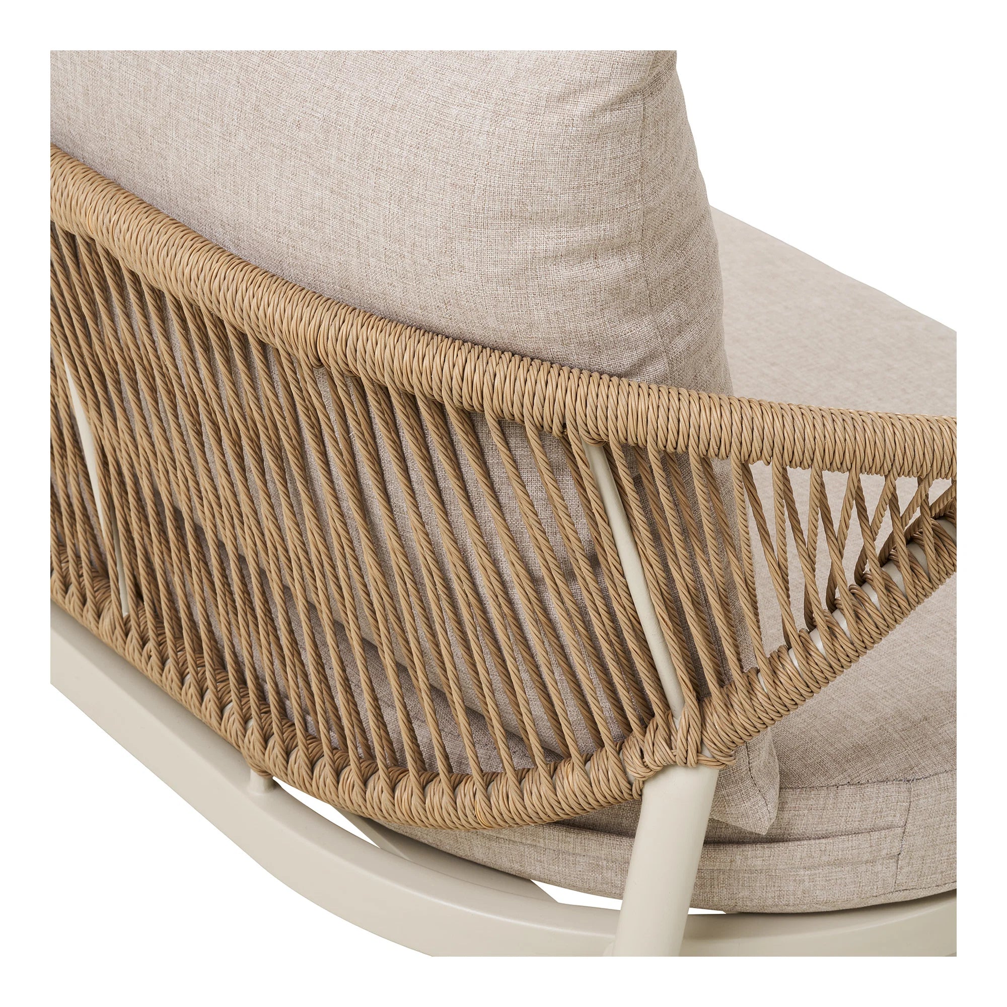 Rattan loungesæt sand natur med sofaborde og stol