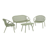 Loungesæt grøn med sofa og stole til terrasse