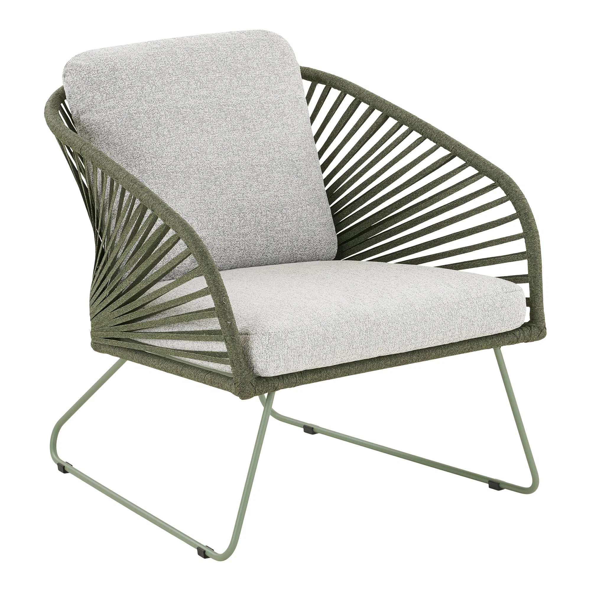 Havemøbler loungesæt grå grøn med hynder