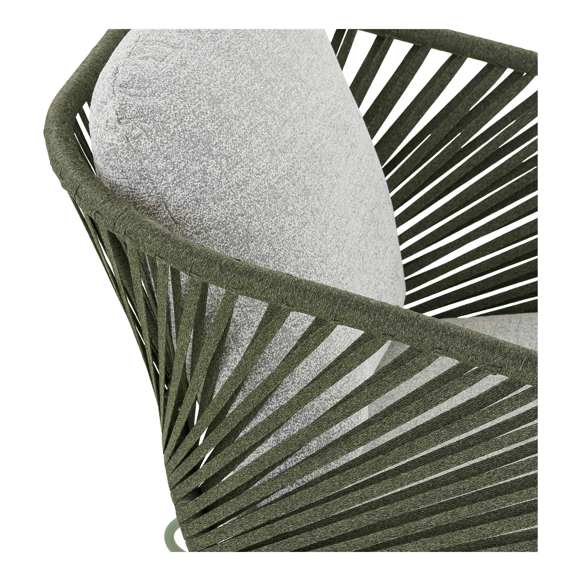 Rattan look loungesæt grå grøn med borde