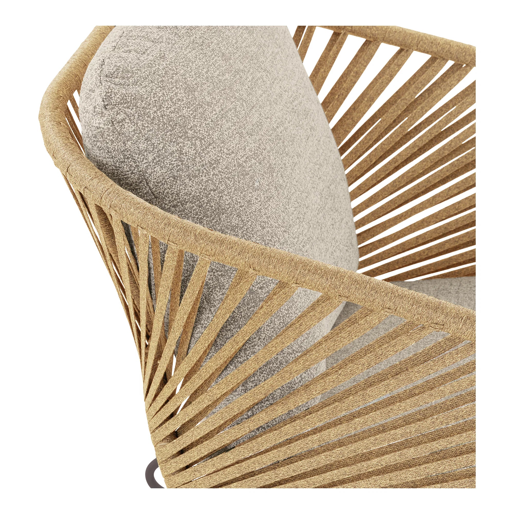 Rattan look loungesæt beige sand med borde