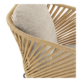Rattan look loungesæt beige sand med borde