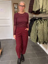 Black Colour Beverly Barrel Pant 41010 Wine