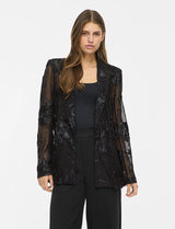 VILA Black Beauty blazer med glitrende pailletter