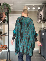 Feminin Cofur Diva silketunika grønblå paisley onesize
