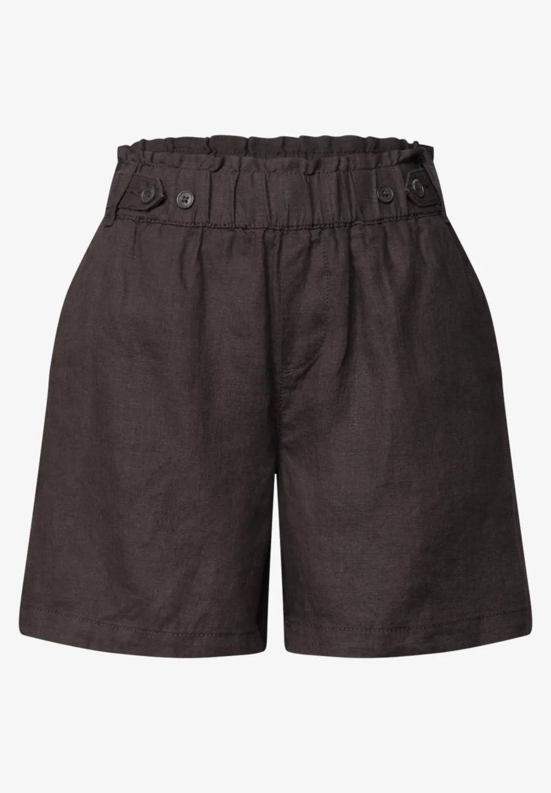 Espresso brown hørshorts til dame