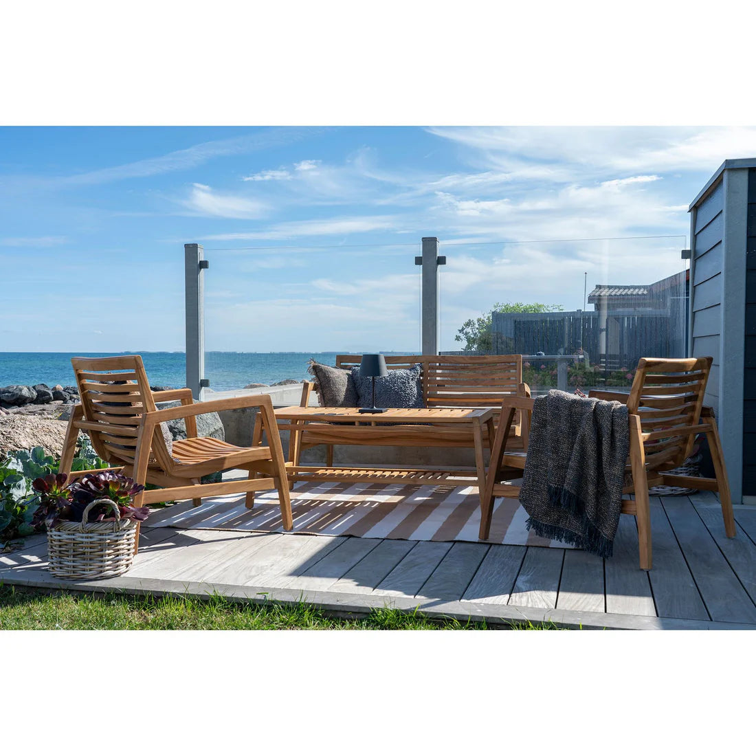 Træ loungesæt teak natur nordisk design