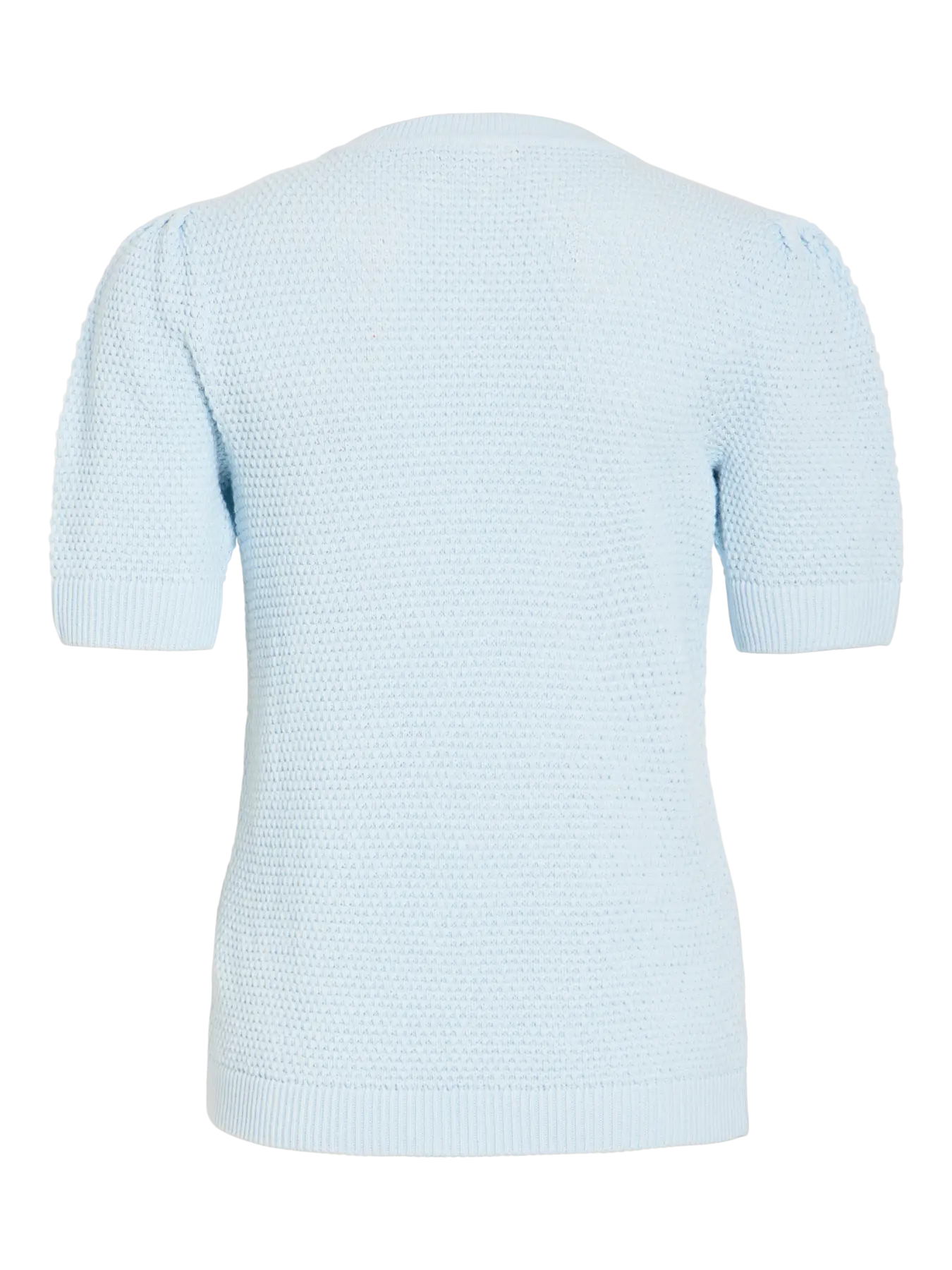 Vidalo knit top fra VILA lys blå kortærmet strik bluse dame