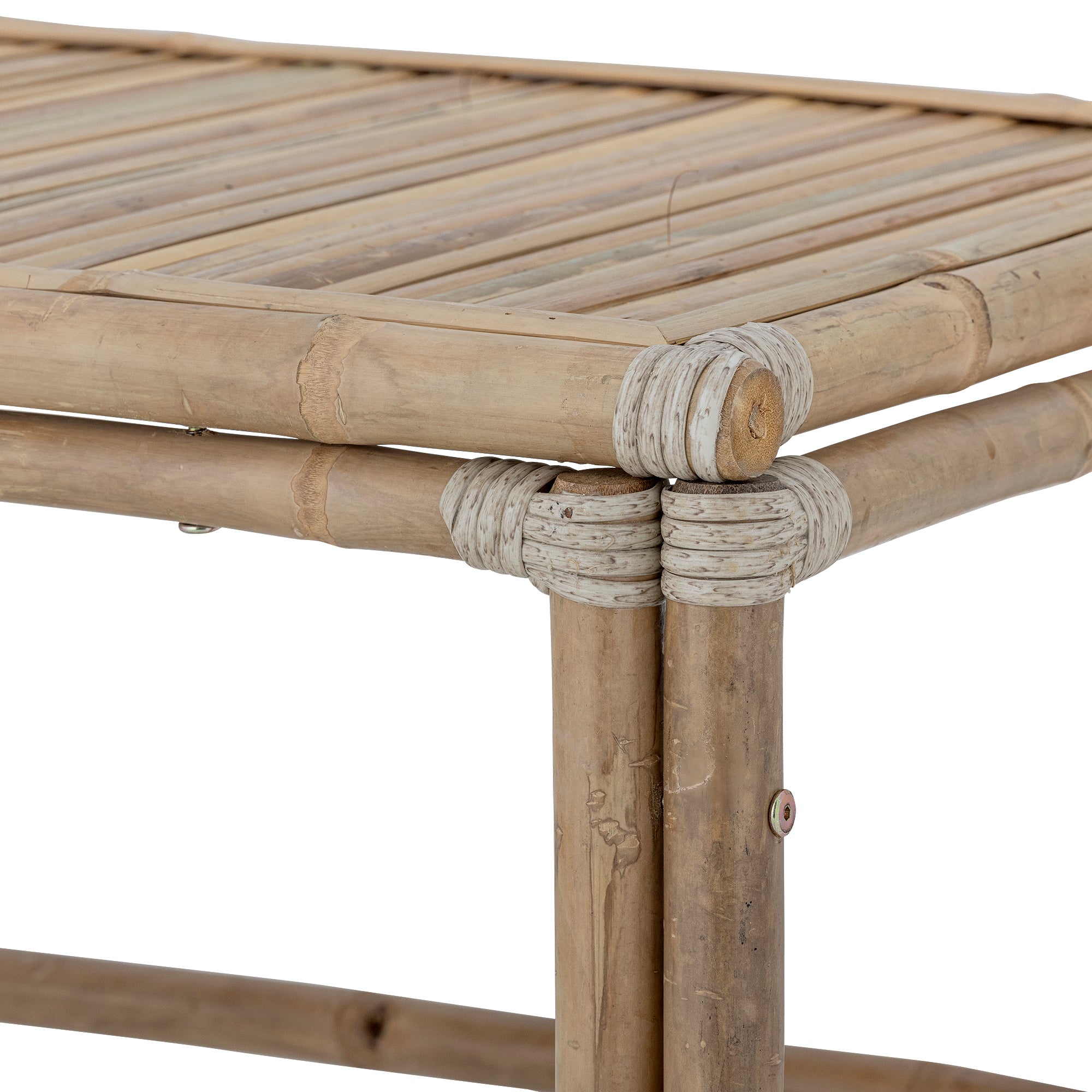 Detalje af bambus lameller på Bloomingville Sole sofabord