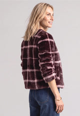Fake Fur Jkt w Check 213107 fra Street One