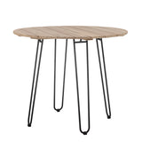 Bloomingville Molito rundt spisebord i natur teak, Ø90 cm, med sorte metalben