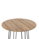 Bloomingville Molito rundt spisebord i natur teak, Ø90 cm, med sorte metalben