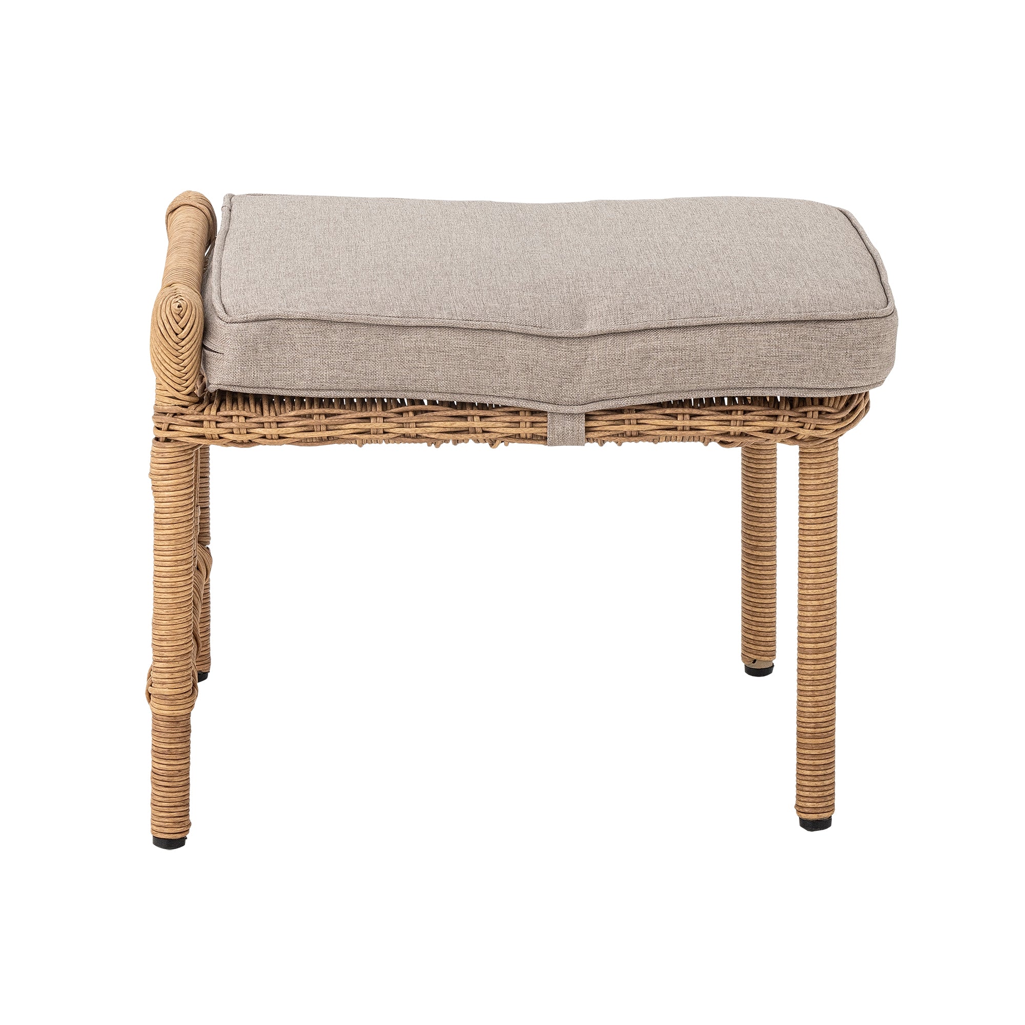 Belluce Loungestol med Taburet – Polyrattan – Natur – inkl. hynder – Bloomingville