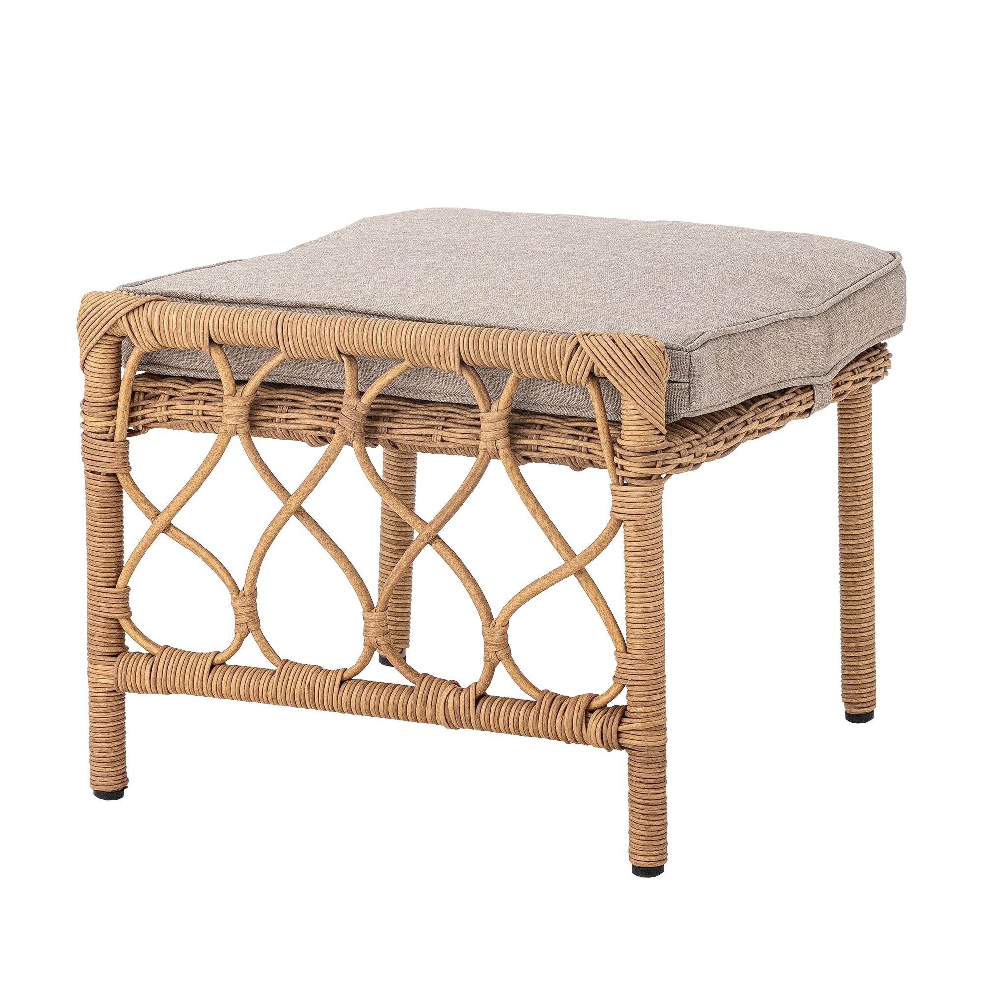 Belluce Loungestol med Taburet – Polyrattan – Natur – inkl. hynder – Bloomingville