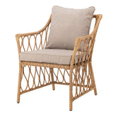 Belluce Loungestol med Taburet – Polyrattan – Natur – inkl. hynder – Bloomingville