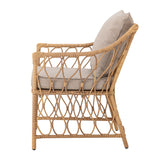 Belluce Loungestol med Taburet – Polyrattan – Natur – inkl. hynder – Bloomingville