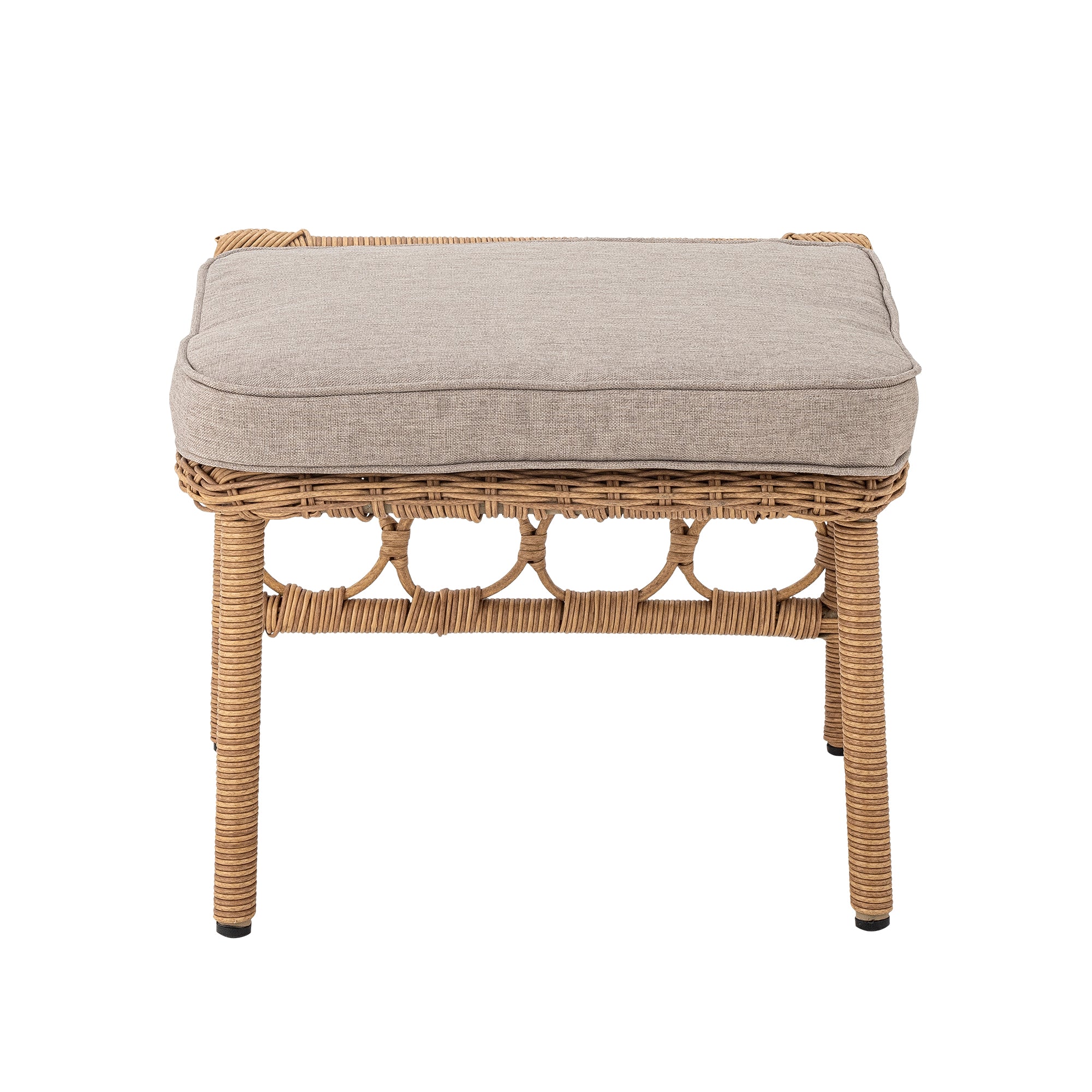 Belluce Loungestol med Taburet – Polyrattan – Natur – inkl. hynder – Bloomingville