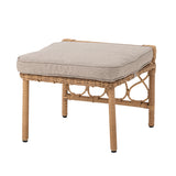 Belluce Loungestol med Taburet – Polyrattan – Natur – inkl. hynder – Bloomingville
