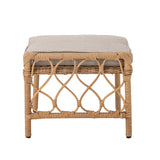 Belluce Loungestol med Taburet – Polyrattan – Natur – inkl. hynder – Bloomingville