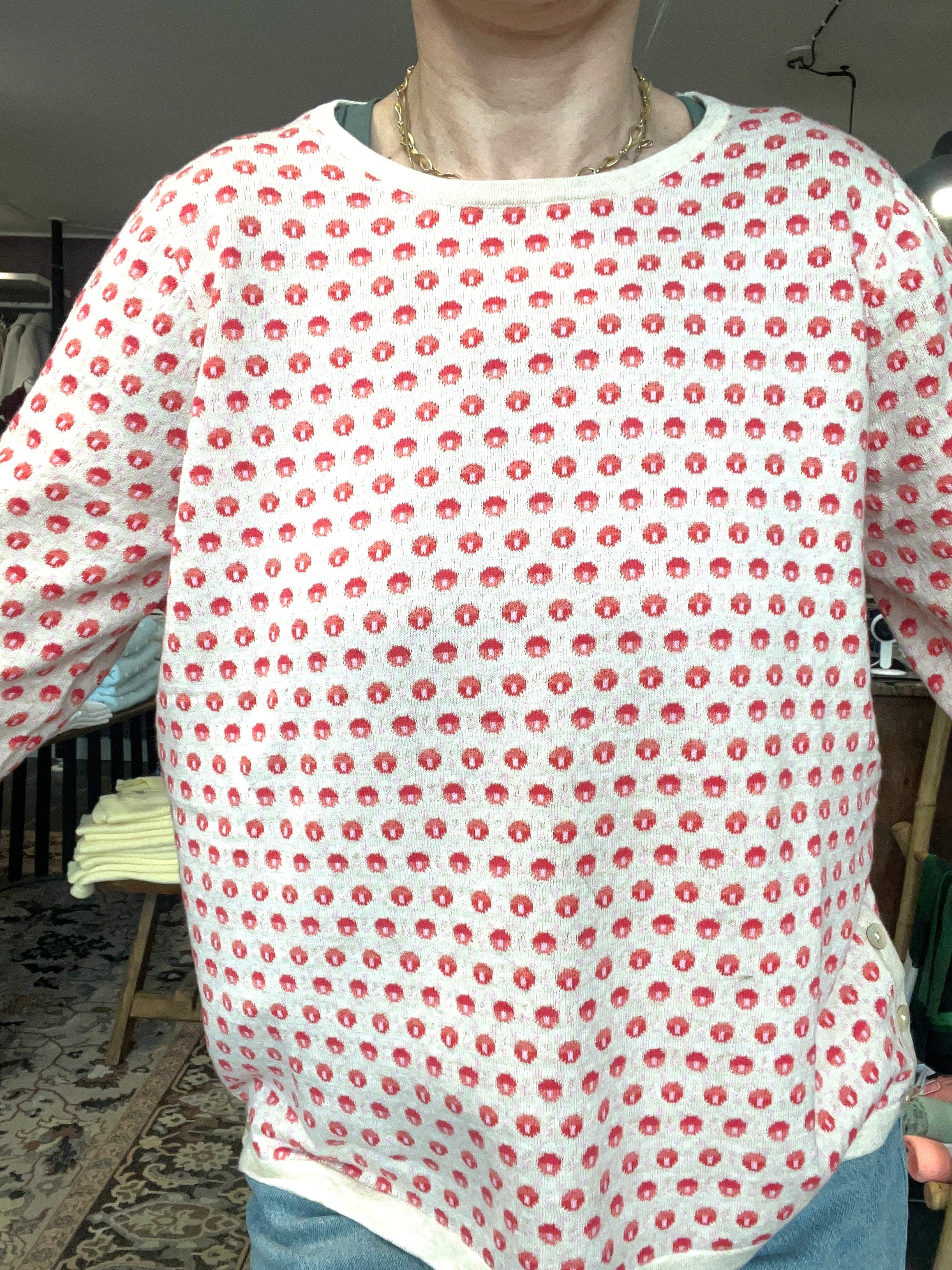 Mansted strikbluse økologisk bomuld