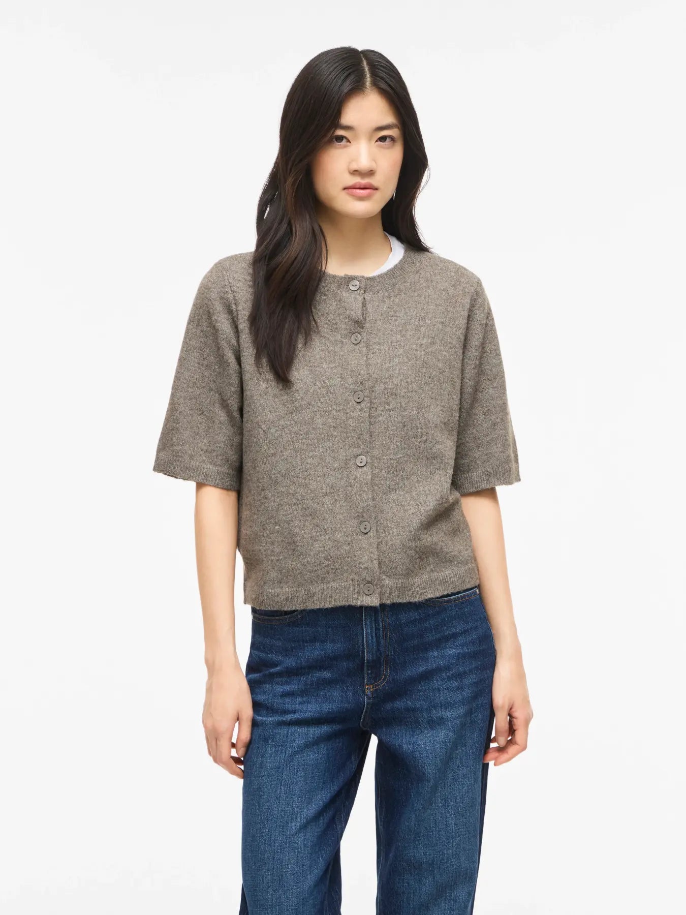 VILA VILIGA Falcon Melange cardigan med rund hals