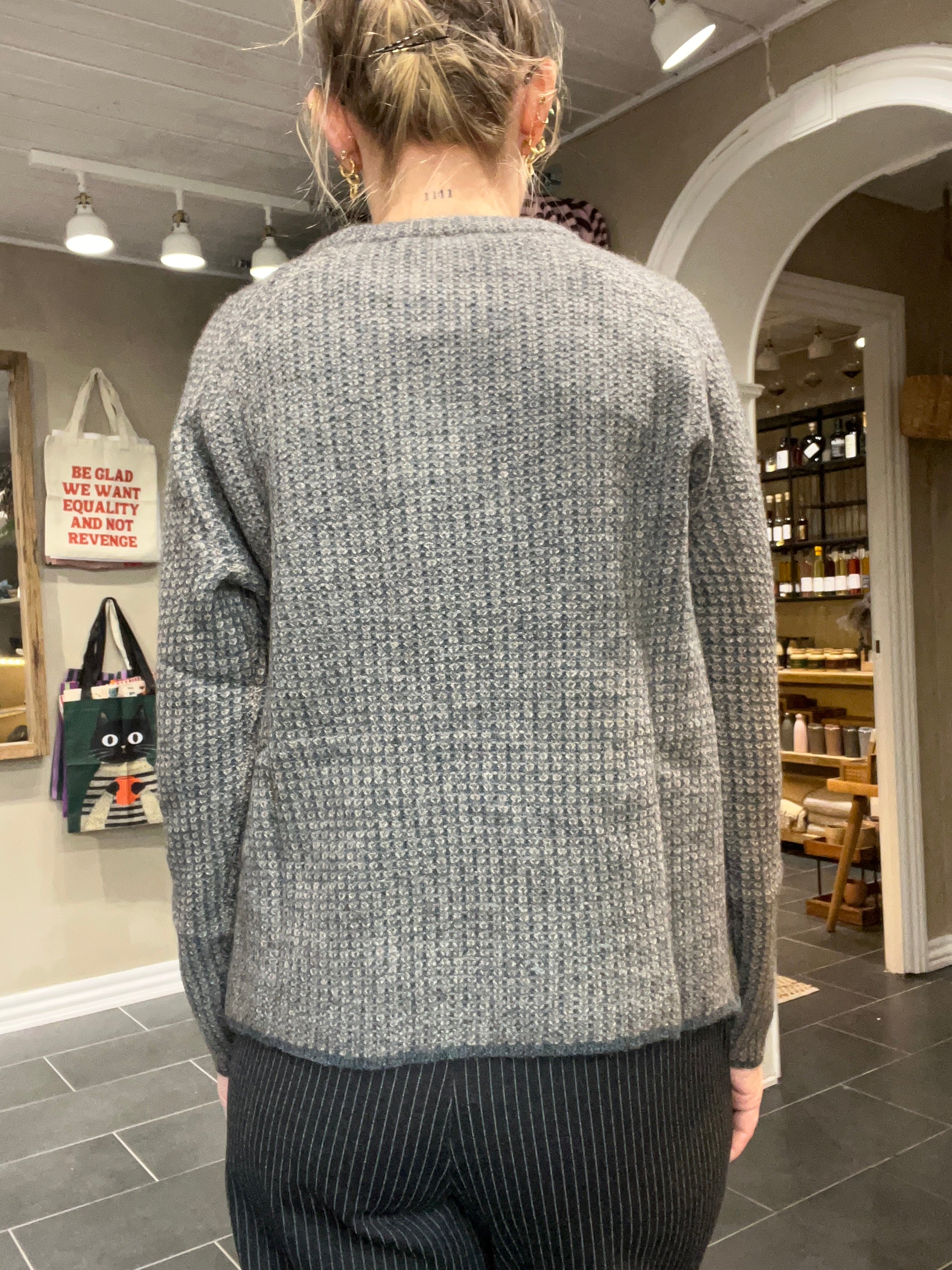 Mansted Zita Yak Strik med structure knit og melange-look