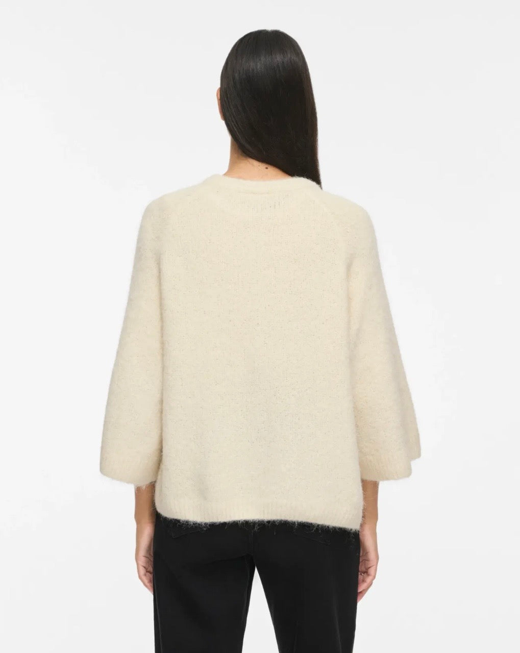 Fluffy cardigan i Birch fra VILA