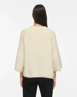 Fluffy cardigan i Birch fra VILA