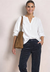 Street One Amalia fløjlsbukser med Casual Fit og Mid Waist