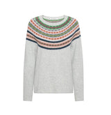 Mansted Fay Light Grey Fair Isle strik til dame