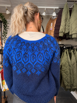 Marineblå Balustrik sweater i norsk pladegarn