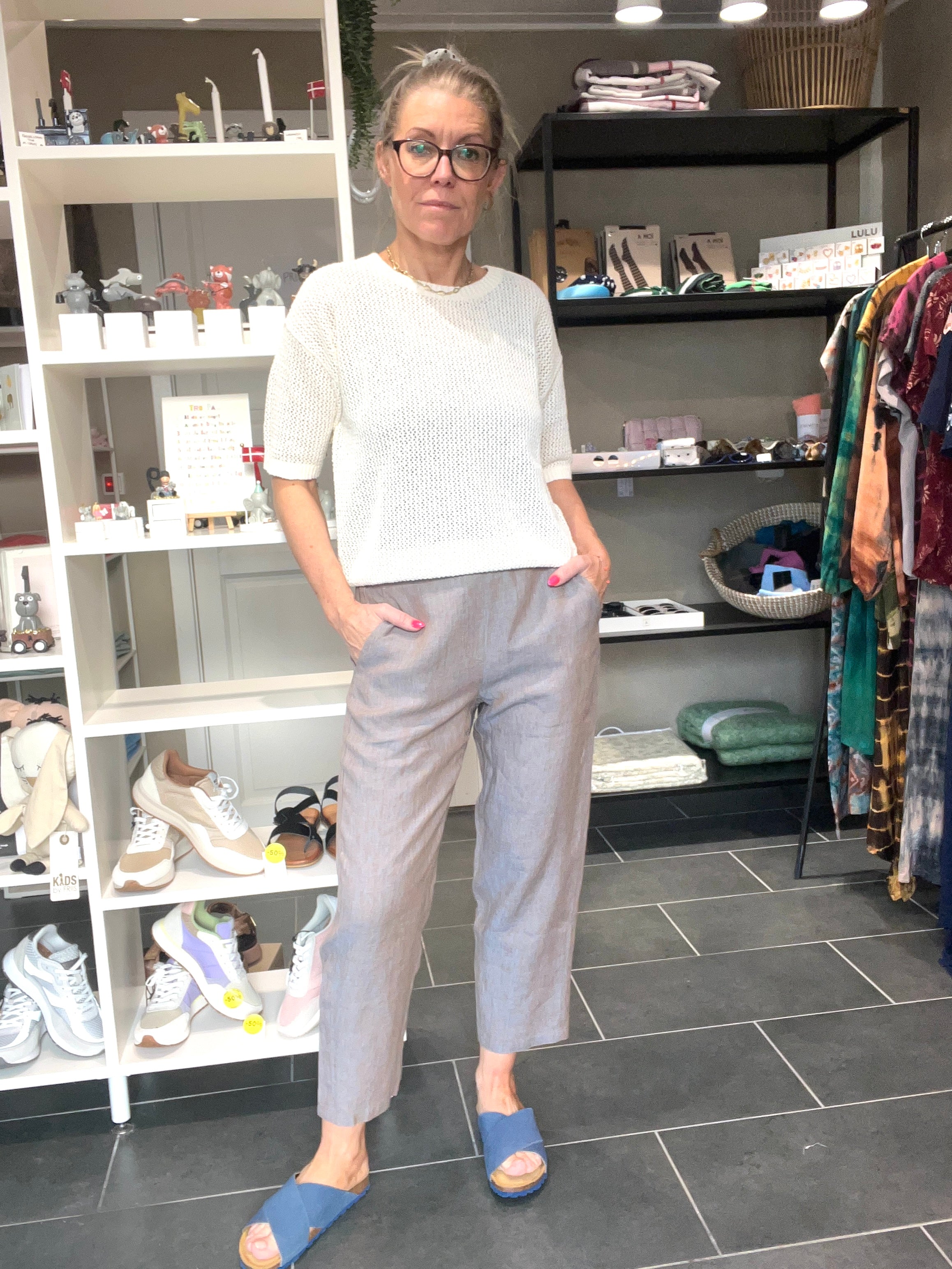 Roundneck Sweater Mesh Structure – Kortærmet Strik – Soft Beige – Street One