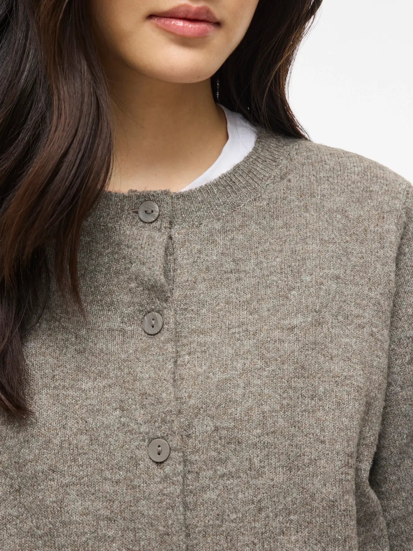 VILA Falcon Melange cardigan i blød fladstrik