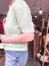 VILA VIDALO O-NECK S/S Knit Top 14084421 – smoke green