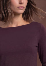 Street One Berry Plum langærmet basisbluse til dame